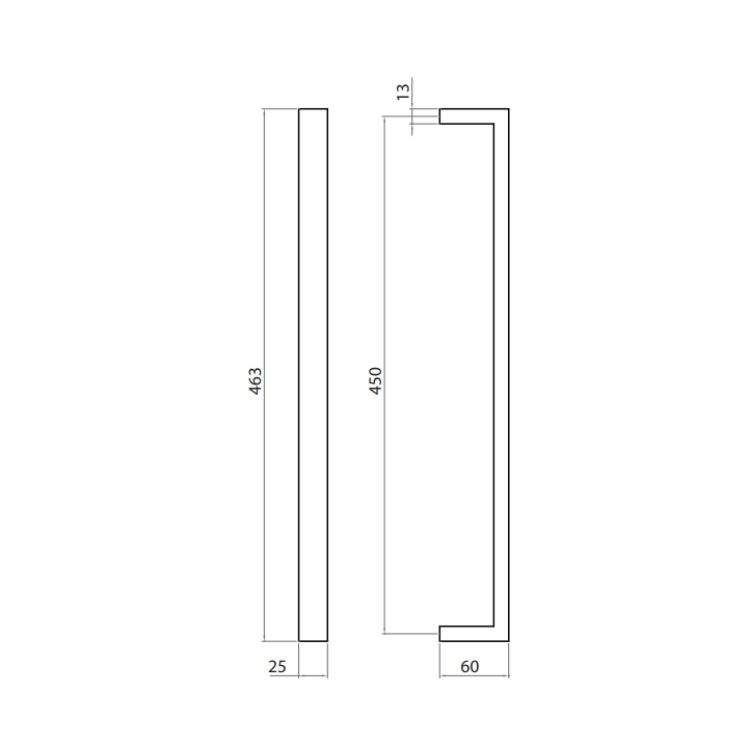 Maniglione Diritto Steel 109 Ghidini Per Porta Interasse 450 Mm