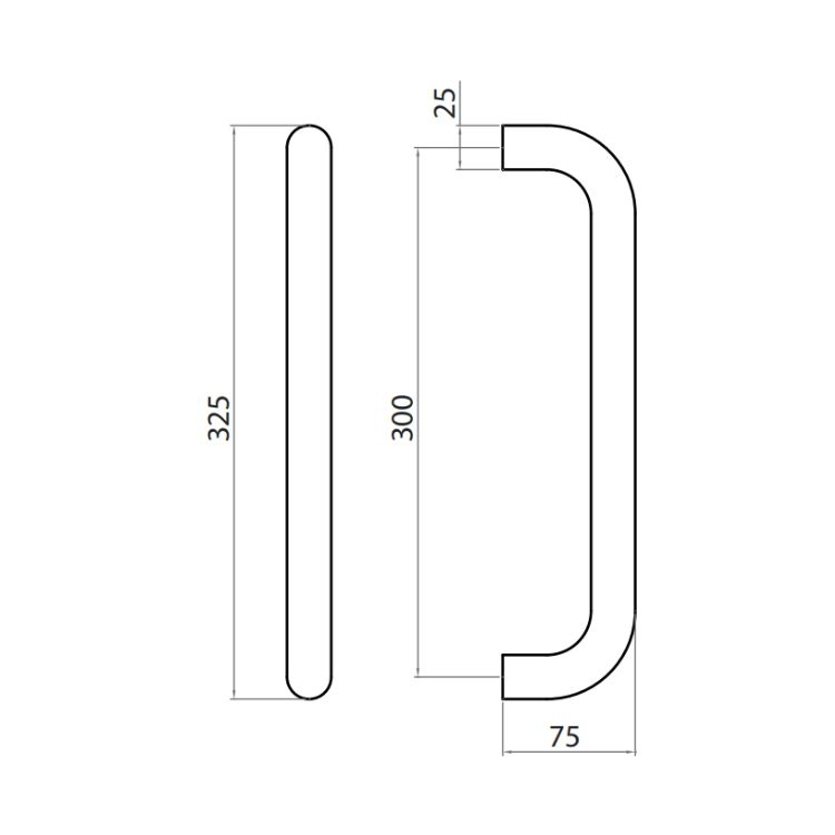 Maniglione Diritto Steel Ghidini Per Porta Interasse Mm