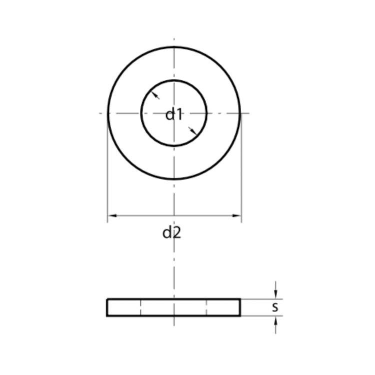 Rondella Piana Diametro 30 Mm UNI 6592 DIN 125 A Classe HV 100