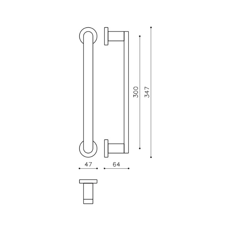 Maniglione Diritto Link Olivari Per Porta Interasse 300 Mm Lunghezza