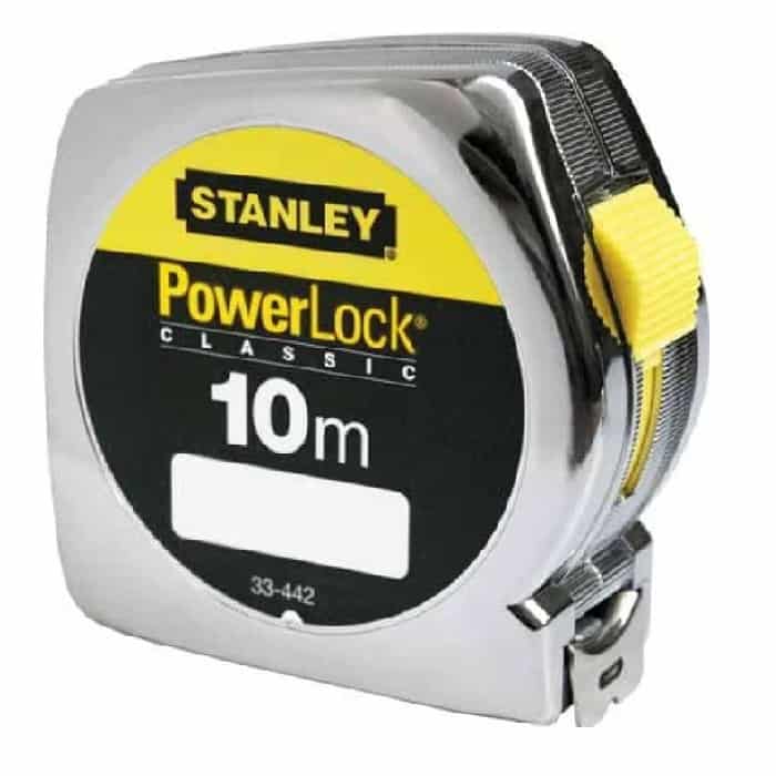 Flessometro Stanley Powerlock Lunghezza 10 Mt Larghezza 25 Mm Cassa