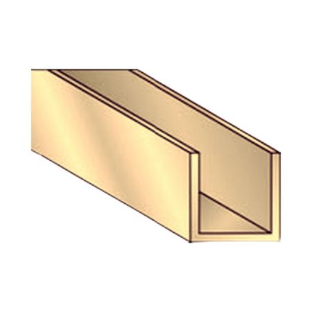 Profilo a U Algo, dimensione 12x12x1 mm, lunghezza 2000 mm, Alluminio finitura Alpax Oro