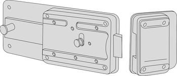 Ferroglietto meccanico da applicare a cilindro Cisa, cilindro fisso, scrocco e catenaccio, entrata 60 mm, mano destra interna