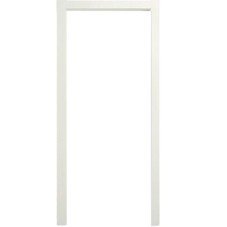 Kit Stipiti modello Q Door-Xe per scorrevole interno muro, dimensione 900x2100x105, coprifilo da 10 mm, listellare finitura Bianco Liscio