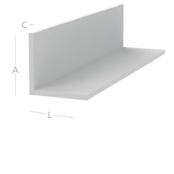 Coprifilo Angolo Exte in Pvc per serramento interno ed esterno, misure 20x20x2,5 mm, finitura Bianco in Massa