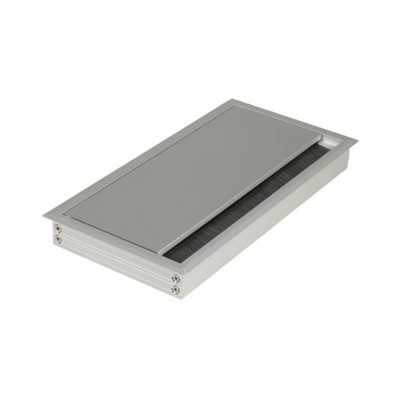 Bocchetta passacavi C-240 Complement per scrivania e mobile, dimensione 120x240x25 mm, Alluminio finitura Argento Anodizzato