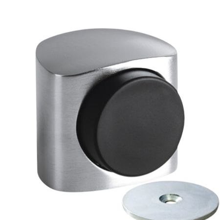 Fermaporta magnetico Victor B106C Olivari per interni, dimensione 35x38 mm, gommino diametro 25 mm, Ottone finitura Cromo Satinato