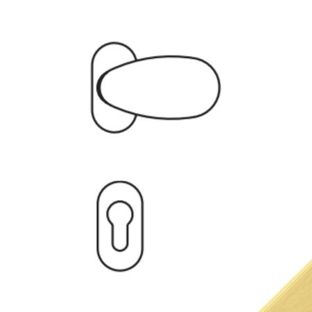 Olivari serie Uovo maniglia per porta interna rosetta bocchetta ovale foro per cilindro Ottone Superoro Lucido