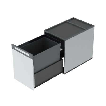 Portarifiuti Box 1 Tecnoinox per sottolavello cucina, base 300 mm, altezza 370 mm, 1 cesto ad estrazione su guide, Acciaio Inox AISI 304