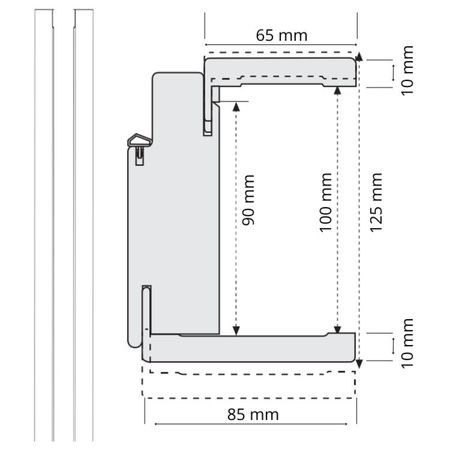 Coppia montante modello Quadra Idoor per porta Destra, dimensione 100x2000, coprifilo da 10 mm, listellare finitura Noce Nazionale Liscio