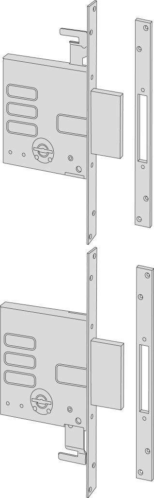 Coppia Serrature Meccaniche Da Infilare A Doppia Mappa A 4 Mandate Cisa ...