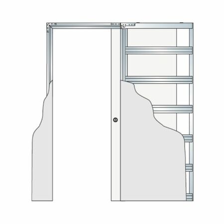 Controtelaio Syntesis Line Eclisse ASSEMBLATO per porta scorrevole a scomparsa filomuro, modello per cartongesso, 1 anta, misura 800x2100x100 mm, portata 100 Kg