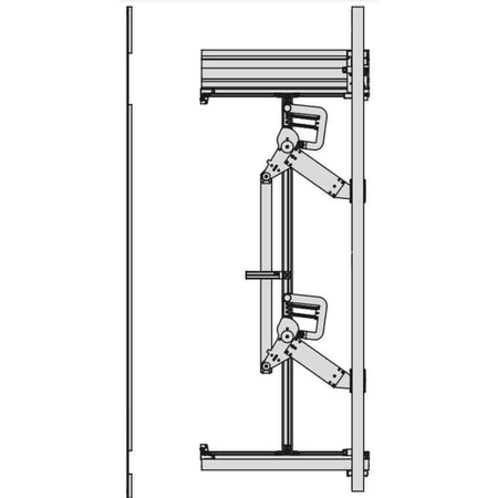 Sistema rientrante Exedra Bortoluzzi per anta a scomparsa, destro con rientro laterale, altezza 1575-2530 mm