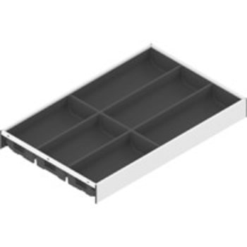 Portaposate optima universal per cassetti della cucina emuca, in plastica  grigia, altezza 45 mm, moduli 450