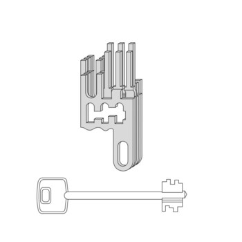 Kit Gorges ricambio Cisa, nottolini in acciaio, componente di cifratura per serratura a mappa, 3 chiavi  serie 1.00102.00.1