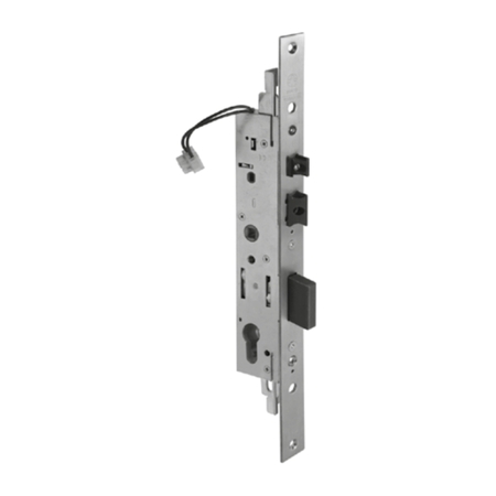 Elettroserratura da infilare MP1 Assa Abloy per montante, con scrocco e catenaccio, triplice foro yale, entrata 30 mm, frontale 24x3 mm