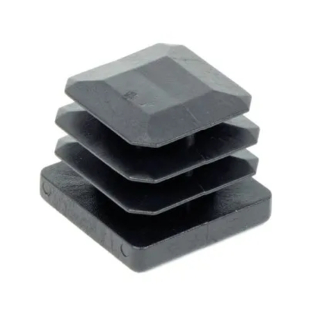 Puntale alettato quadro Sacar Due per tubolare, dimensioni 20x20 mm, Nylon finitura Nero