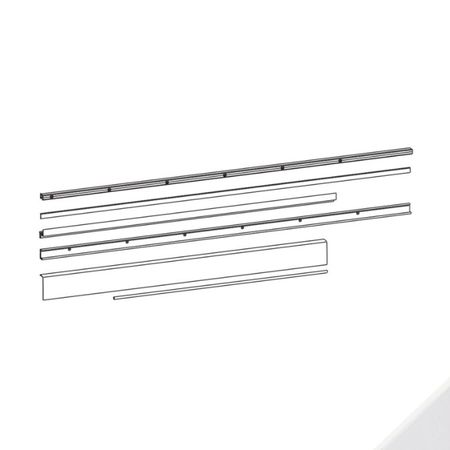 Kit profili 09763 Giesse, per anta ribalta scorrevole GS1000, parte inferiore e superiore, anta 1081-1280 mm, Alluminio finitura Bianco