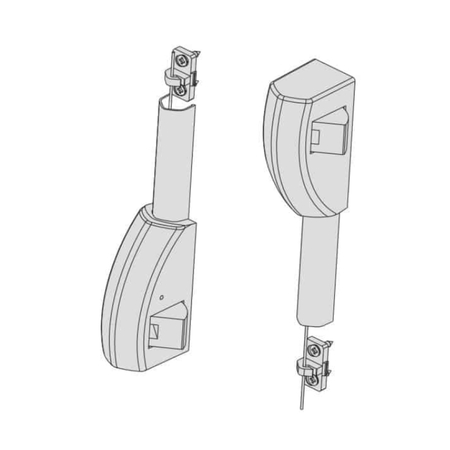 Coppia scrocchi laterali 07063.51 Cisa per maniglione antipanico Fast, con cavi flessibili, finitura Verniciato Bianco