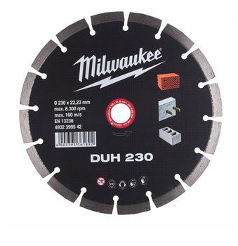 Disco diamantato DUH Milwaukee, disco da taglio diamentato, larghezza taglio massimo 2.6 mm, diametro 230 mm