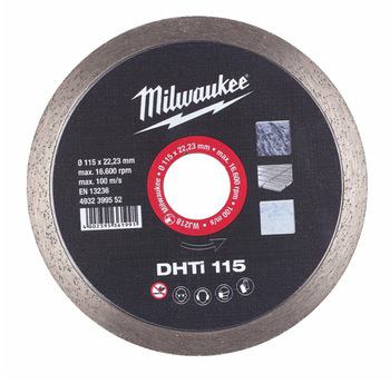 Disco Diamantato DHTi Milwaukee, disco da taglio, larghezza di taglio massimo 2.0 mm, diametro 115 mm
