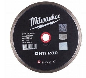 Disco Diamantato DHTi Milwaukee, disco da taglio DHTi 230, larghezza di taglio massimo 2.6 mm, diametro 230 mm