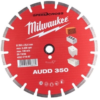Disco diamantato AUDD 350 SpeedCross Milwaukee per materiale abrasivo, diametro 350 mm