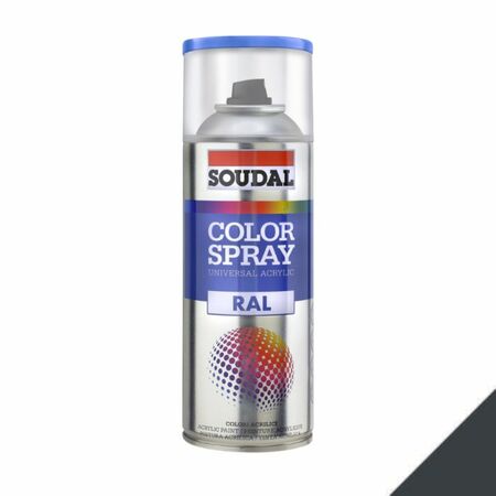 Smalto acrilico universale Color Spray RAL Soudal, formato 400 ml, colore Antracite 7016