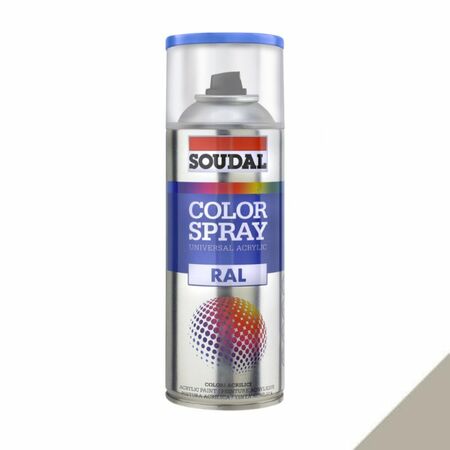 Smalto acrilico universale Color Spray RAL Soudal, formato 400 ml, colore Grigio Scuro 7032