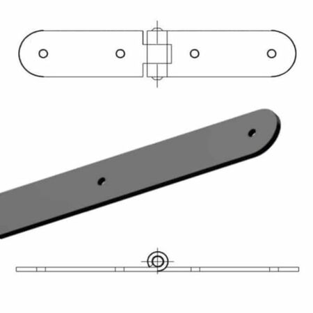 Asenera 7320 Omad serie tonda liscia per persiane, lunghezza 150+150 mm, altezza 35x3 mm, finitura Verniciato Nero