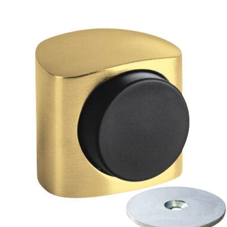 Fermaporta magnetico Victor B106C Olivari per interni/esterni, dimensione 35x38 mm, gommino diametro 25 mm, Ottone finitura SuperOro Satinato