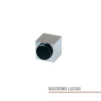 Fermaporta in ottone Olivari serie Cubo non magnetico, finitura Biocromo Lucido