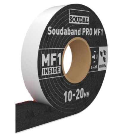 Nastro Soudaband Pro MF1 Soudal per posa serramento, termo espandente multifunzione, larghezza 53 mm, fuga 10-20 mm, rotolo 6 m