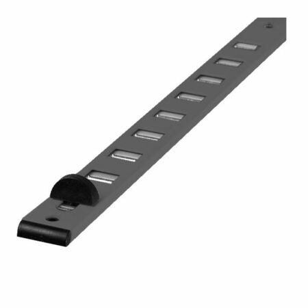 Griglia scorrevole 485/2 Renson per la ventilazione, dimensione 375x22 mm, Alluminio finitura Nero Ral 9005