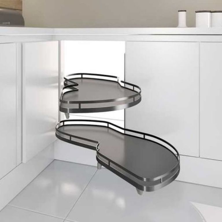 FYFUSATC Mensole estraibili da cucina a doppio cassetto telescopico  estraibile portaspezie cestino per verdure da cucina, dispensa, bagno in  acciaio