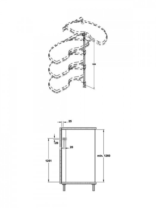 TUBO P/SLIDECORNER HIGHBOARD 1209MM