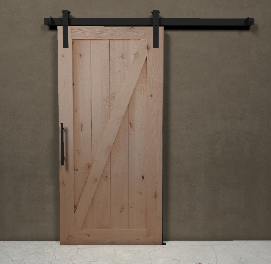 Porta scorrevole in legno esterno muro stile industriale binario in ferro -  Jerry L 100 H220 - XLAB Design
